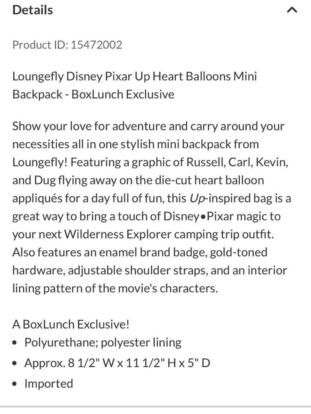 Loungefly Yellow Multi-Heart Balloon Pixar Up Mini Backpack - Picture 6 of 6